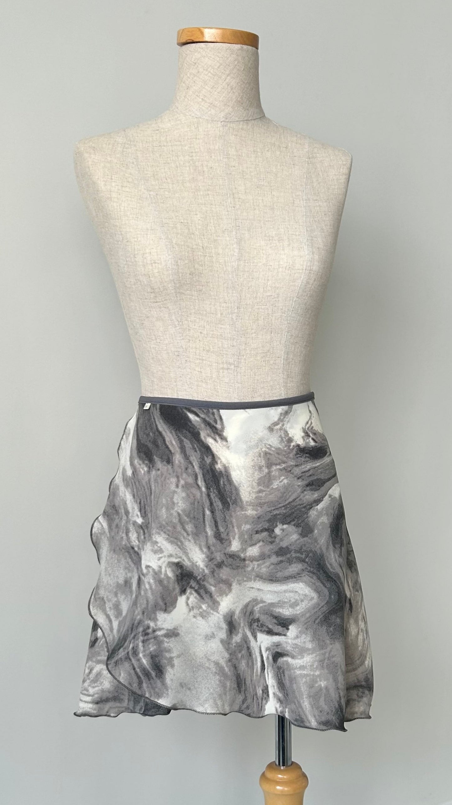 Ink Wash ombre wrap skirt