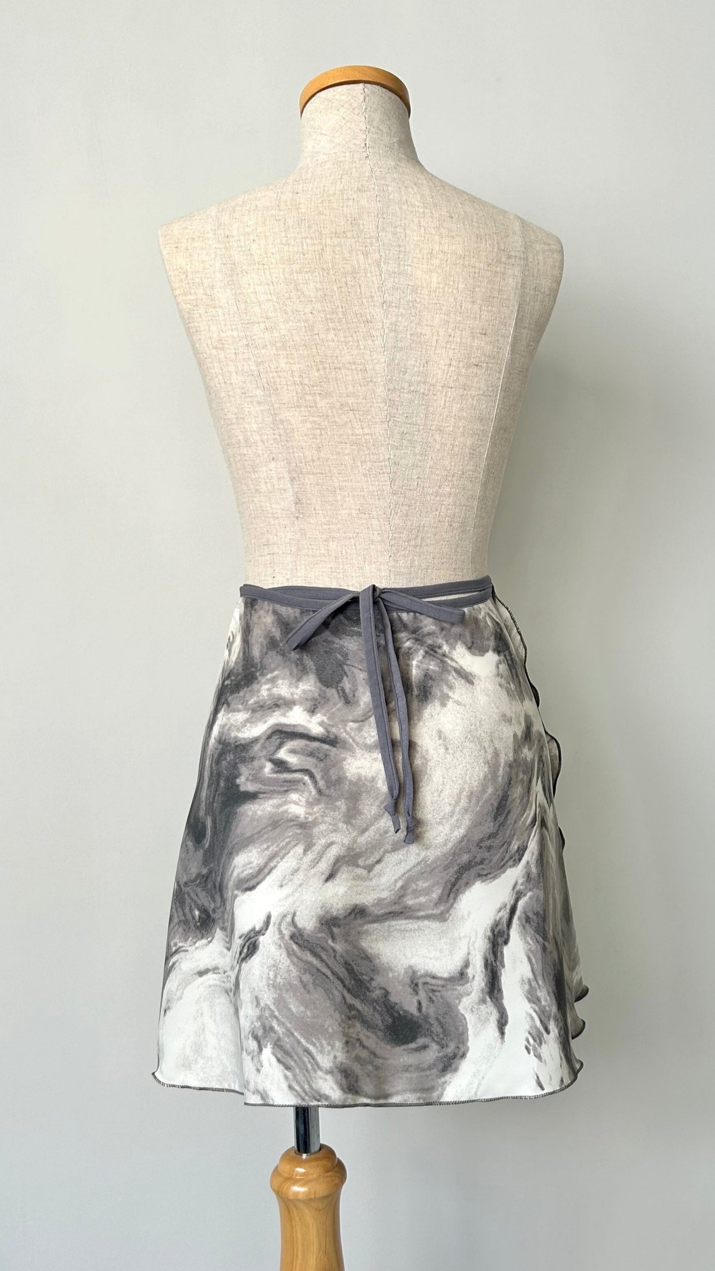 Ink Wash ombre wrap skirt